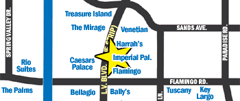 Location of Imperial Palace Hotel and Casino