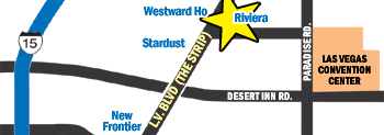 Location of Riviera Hotel and Casino
