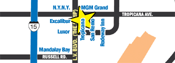Location of Tropicana Hotel and Casino