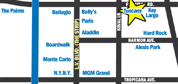 Location of Tuscany Suites Hotel