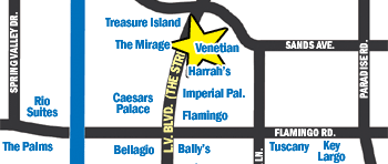 Location of Venetian Hotel and Casino