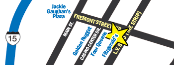 Location of Fitzgerald's Hotel and Casino
