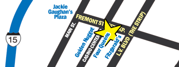 Location of Four Queens Hotel and Casino