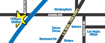 Location of Palace Station Hotel and Casino